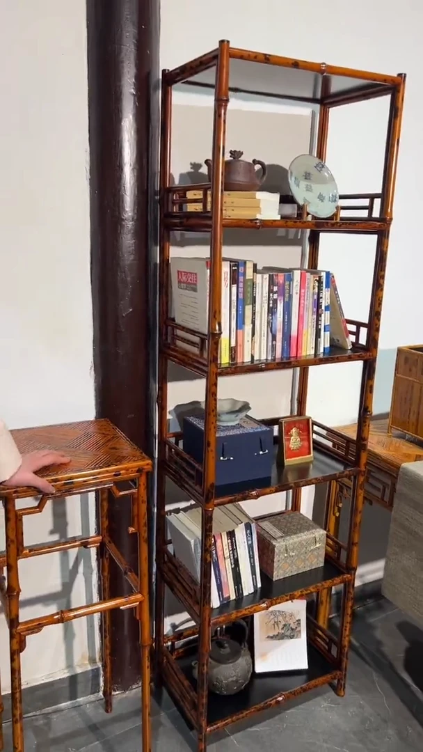 竹冬*哥湘妃竹明式书架
