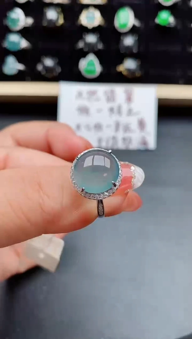 【闪购商品】翡翠戒指银S925镶嵌50800