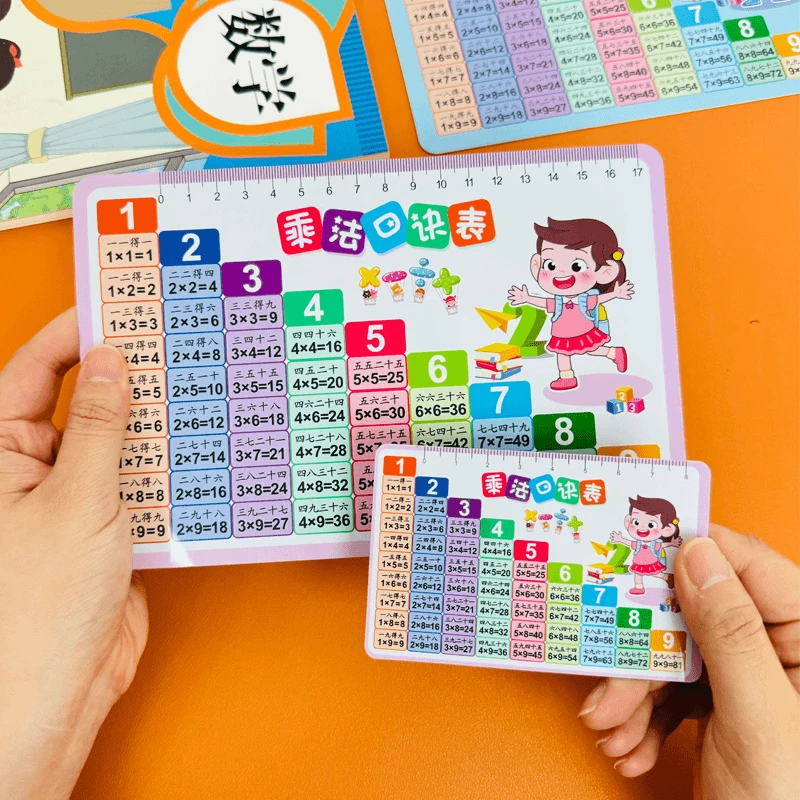 九九乘法口诀表卡片99乘法表口算卡二年级小学生数学全套除法随身