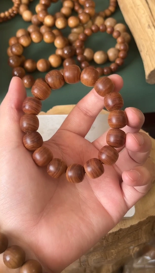 檀香木手串/手链编号料 儒然 13*14虎皮纹 秒沉水