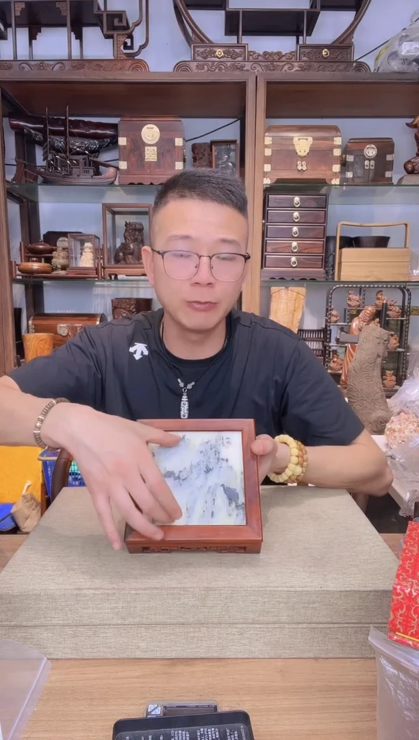 乌木类书架237微凹云石正方底座  瑕疵