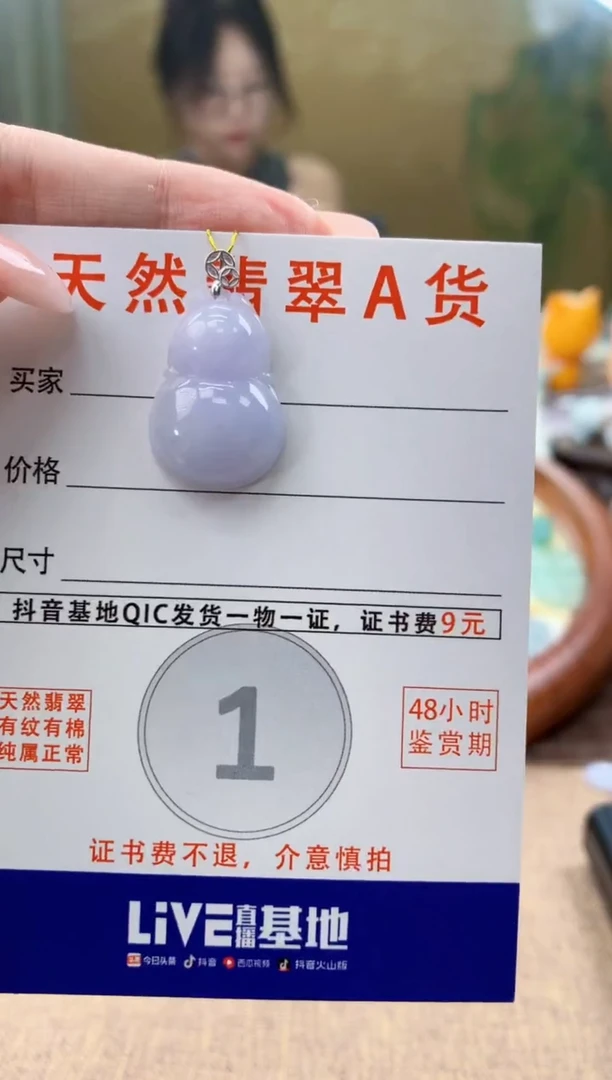 颈饰18K金镶嵌翡翠天然A货翡翠挂件