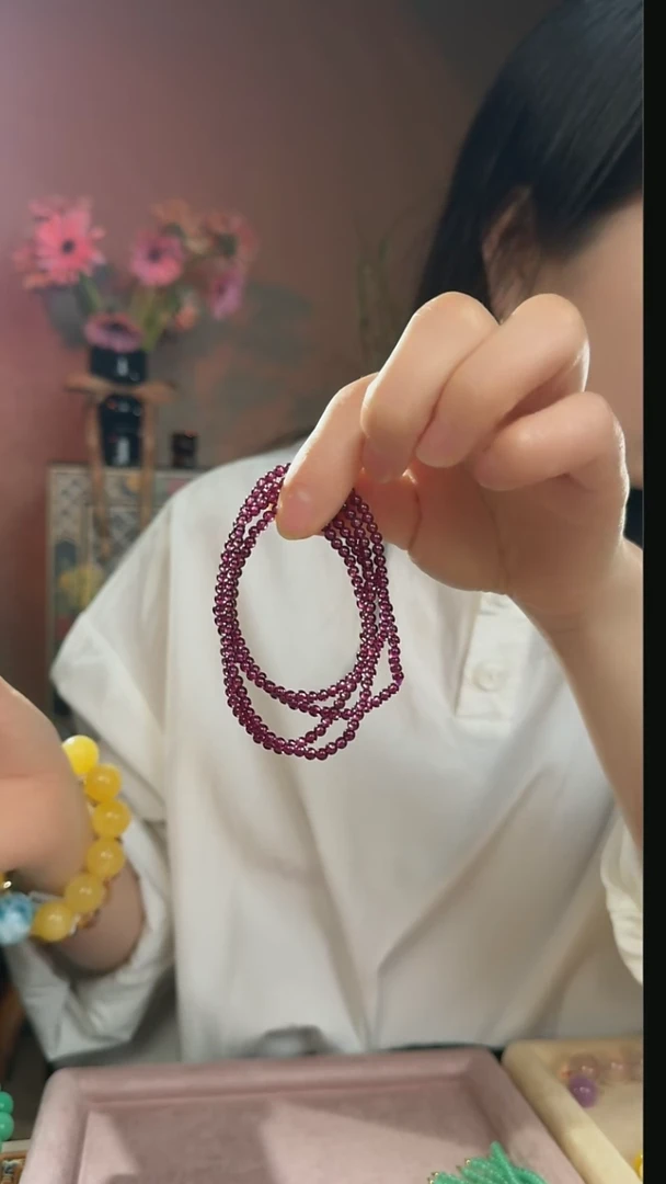 【闪购商品】石榴石（紫牙乌）项链未镶嵌天然紫牙乌项链