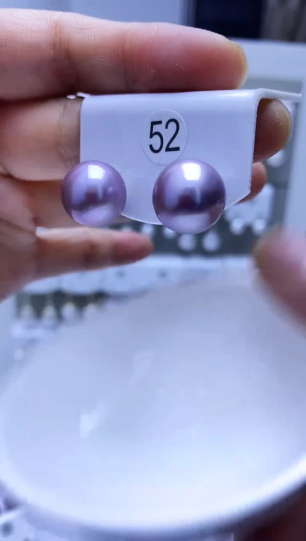 银S925镶嵌耳饰淡水珍珠52