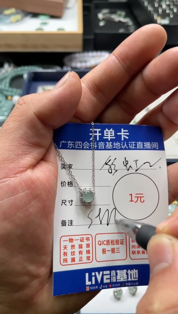 【闪购商品】翡翠颈饰银S925镶嵌挂件