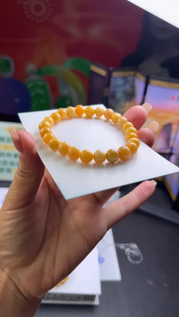 未镶嵌手串翡翠翡翠满黄手串折优发