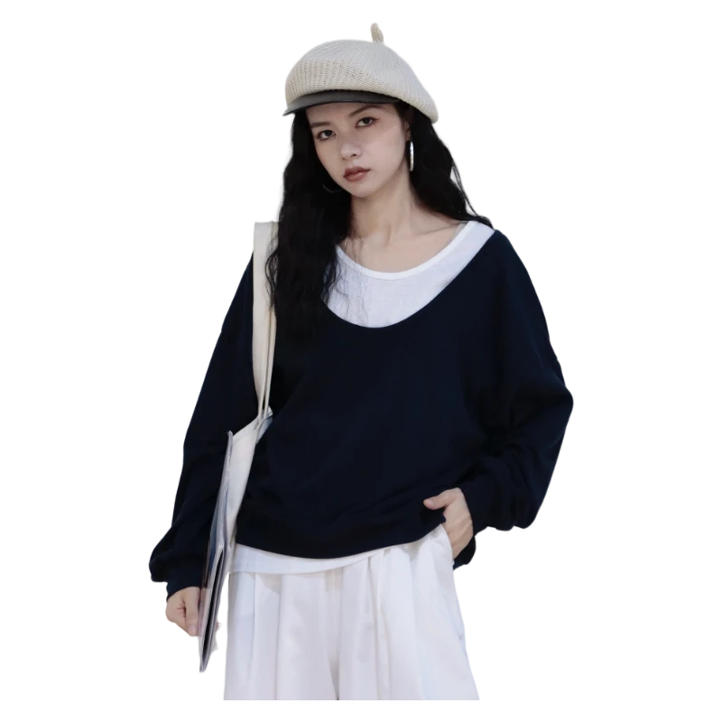 25秋季新品LIUKE留刻圆领撞色两件套卫衣12350704525