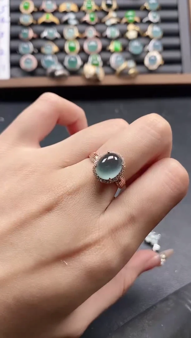 银S925镶嵌戒指翡翠51151