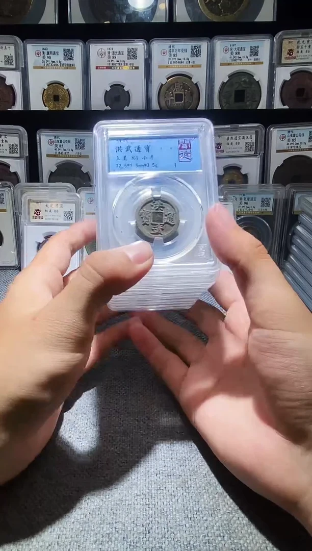 铜A005龙闻德洪武通宝84分盒子币一枚