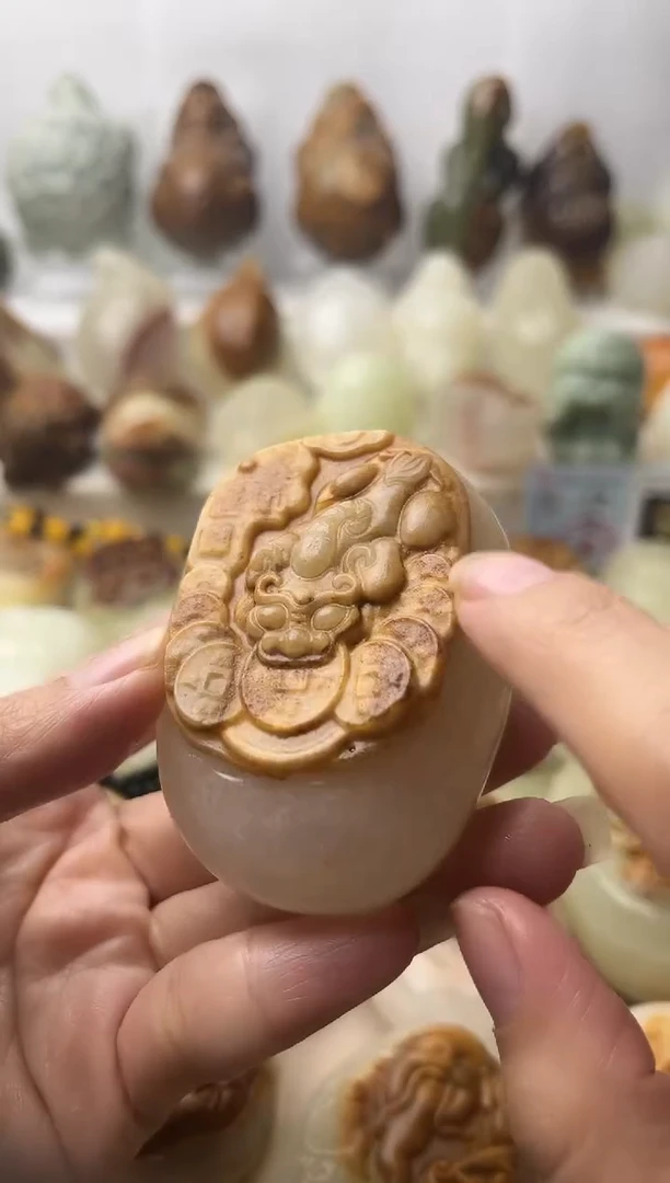 石材古青石棉纹正常不退换貔貅微瑕