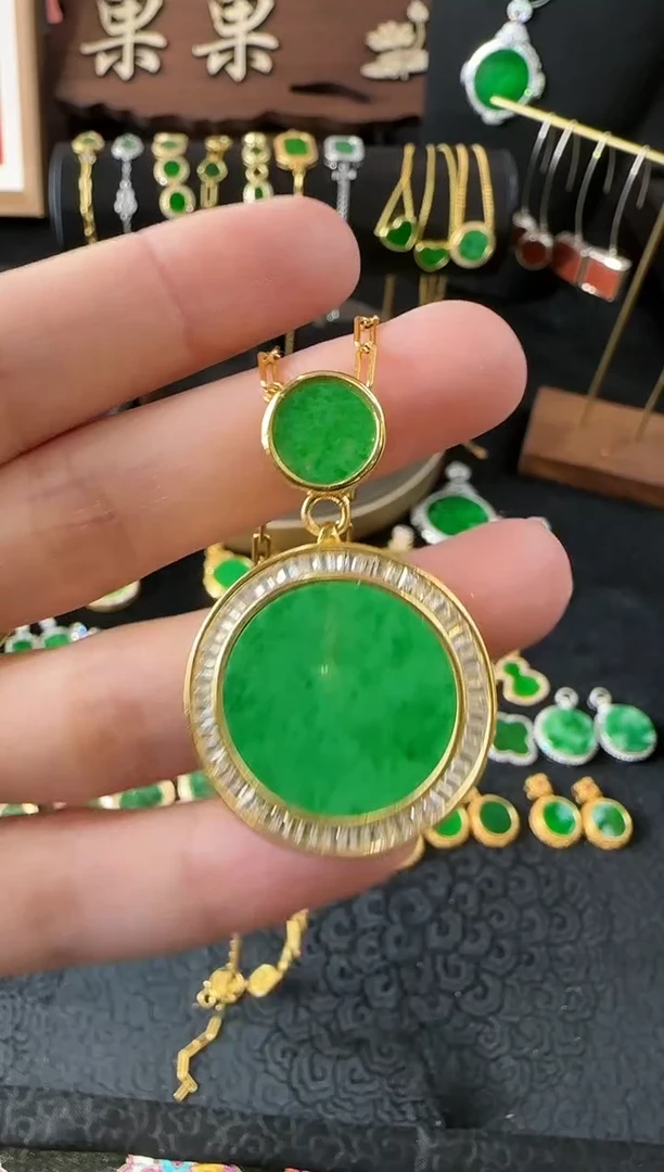 【闪购商品】翡翠颈饰银S925镶嵌吊坠