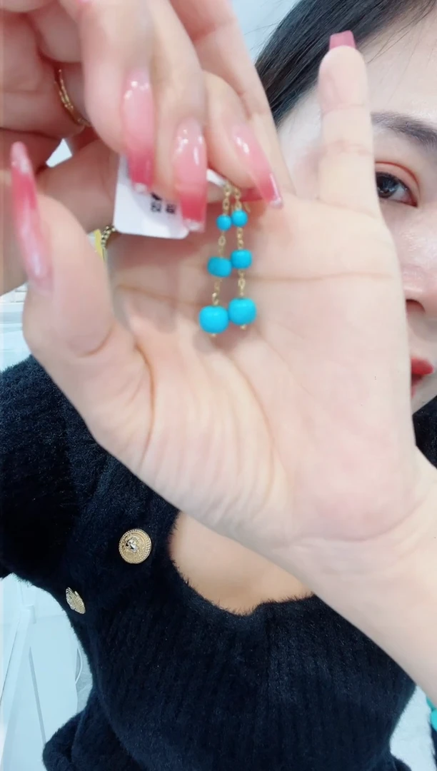 【闪购商品】绿松石耳环银S925镶嵌发货一件