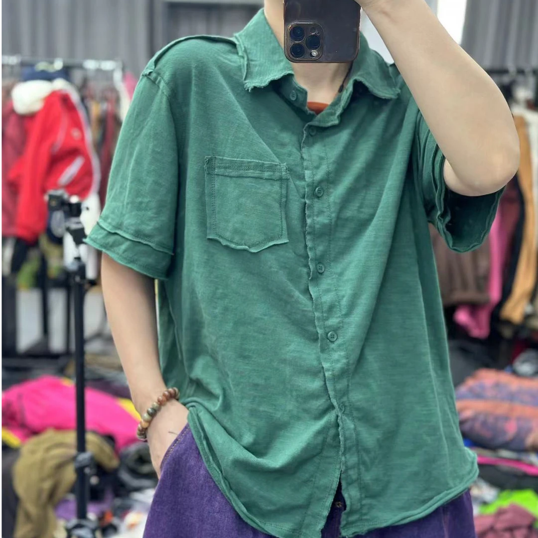 HY    做旧毛边衬衫