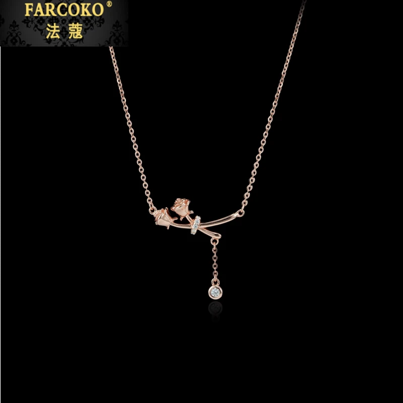 法蔻玫瑰项链女款精致高级锁骨链送闺蜜女友老婆生日情人节礼物