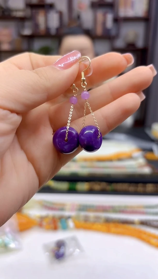 【闪购商品】苏纪石（舒俱来）耳坠14K金镶嵌E587