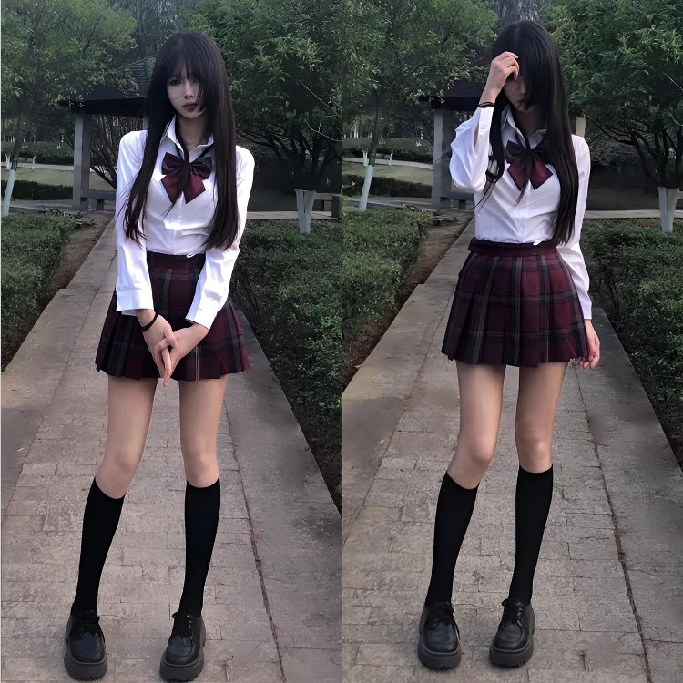 jk学院风高级甜美小众衬衣纯欲显白修身显瘦长袖收腰衬衫上衣夏季