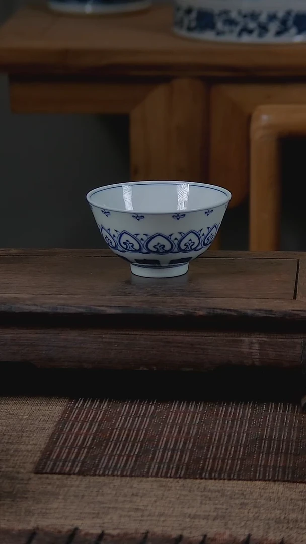 折葵非器手工手绘宝相鸡心杯