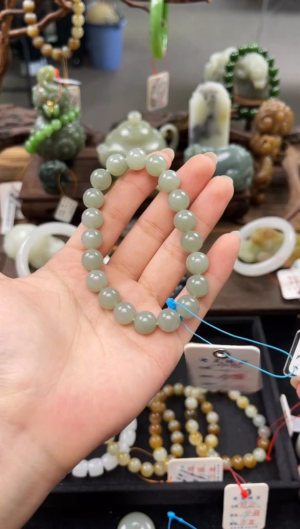 手串未镶嵌和田玉卡10吐拉牧场 圆珠9009410