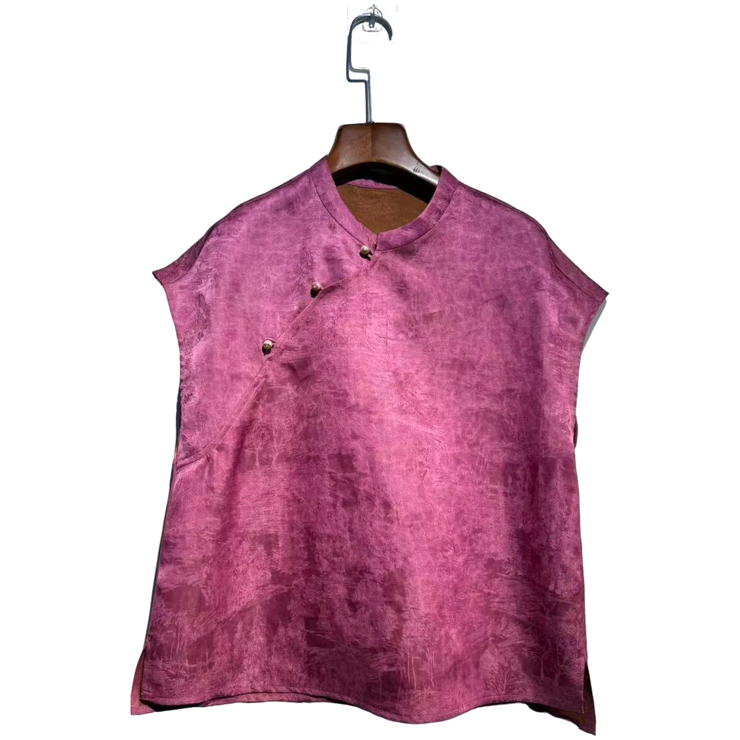 【冰雪世界】桑蚕丝香云纱国风小清新百搭复古夏季上衣