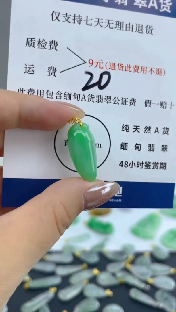 颈饰18K金镶嵌翡翠天然A货翡翠