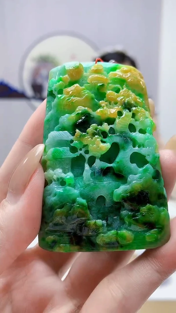 未镶嵌定制翡翠4852MM-毛货挂件85