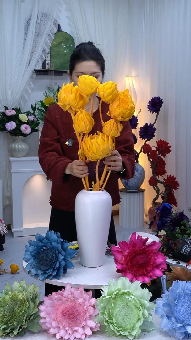 永生洋蓟橙色7头【叶片有伤】8166