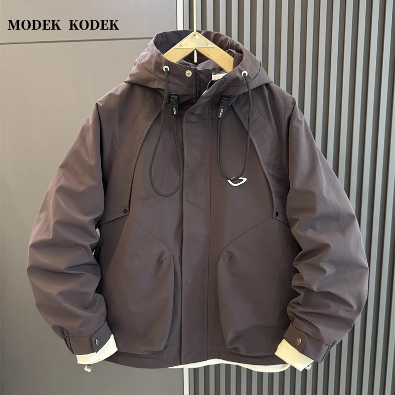 MODEK KODEK高品质潮牌男士工装休闲夹克秋季新款纯色百搭冲锋衣