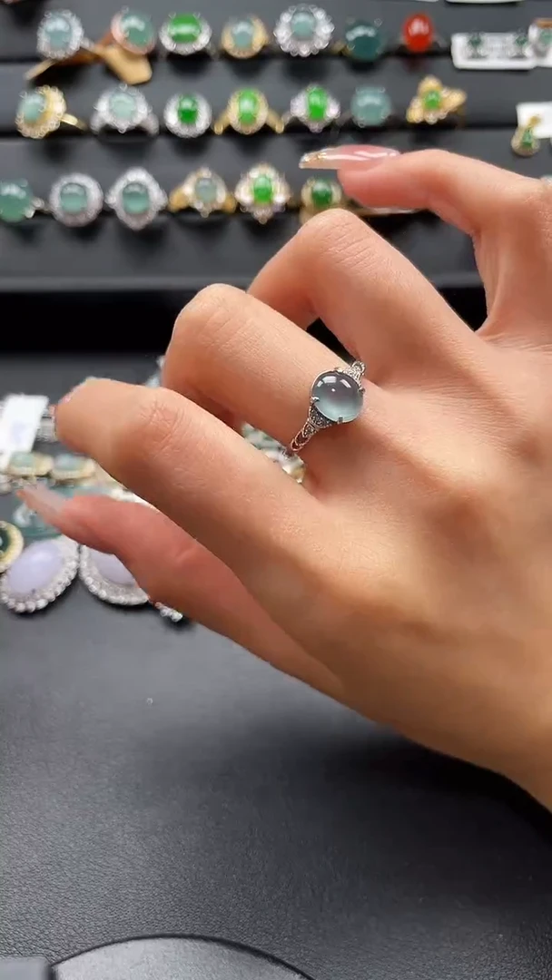 【闪购商品】翡翠戒指银S925镶嵌476467654