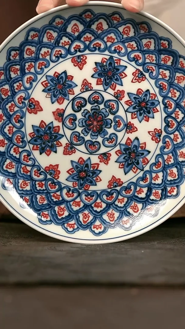 手绘高温现代瓷  气窑 星空宝相壶承17.5cm