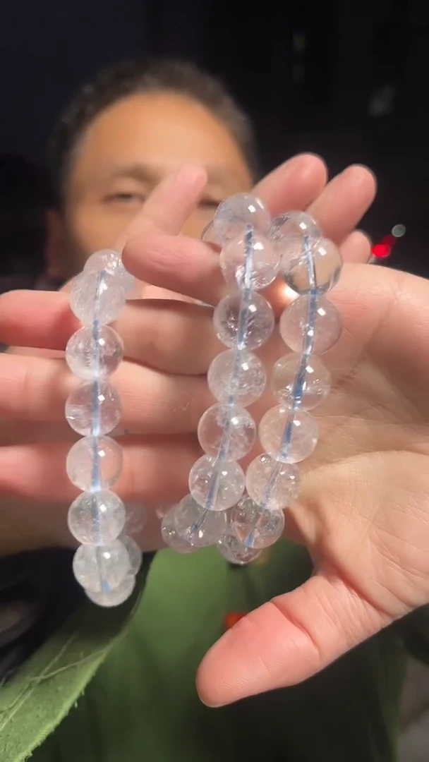 【闪购商品】水晶手链未镶嵌天然白阿赛手串多样性发一14mm