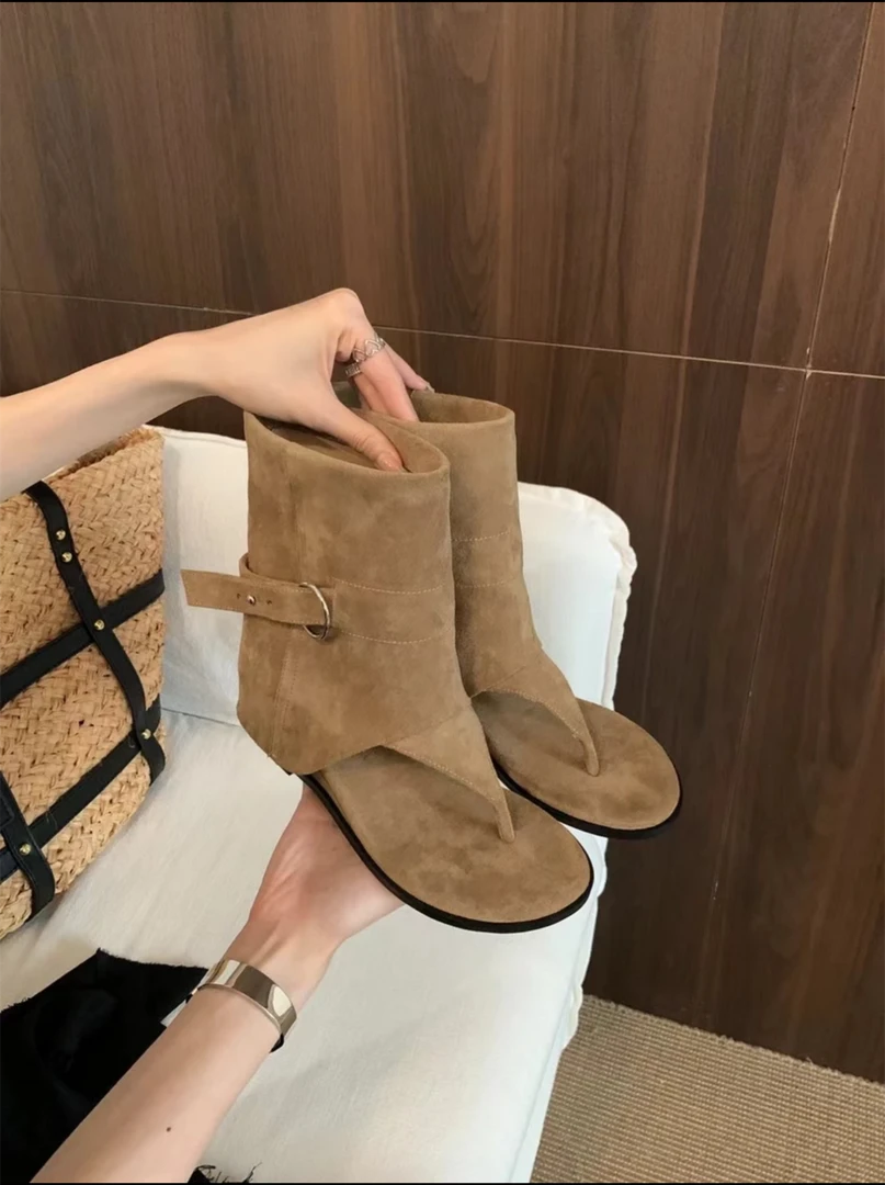 【H郝郝专属】内增高4公分～夹趾凉鞋女款2025新款外穿夏季夹趾凉靴