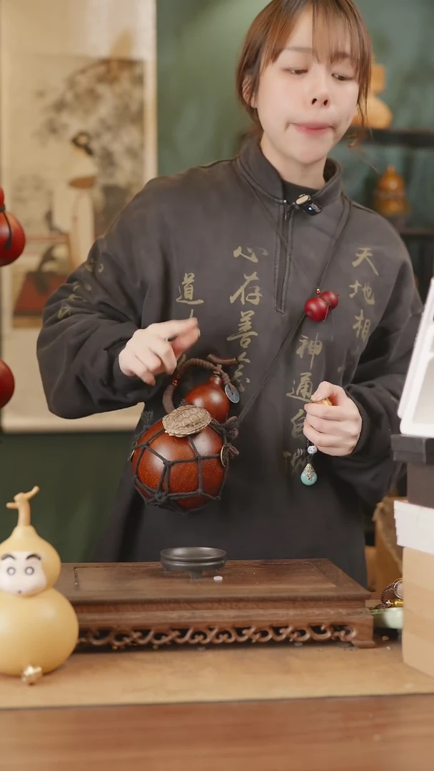 【闪购商品】279号精品天然大漆工艺防渗内胆酒葫芦~