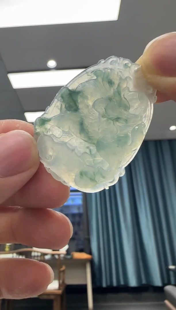 颈饰未镶嵌翡翠天然翡翠A货孤品一件