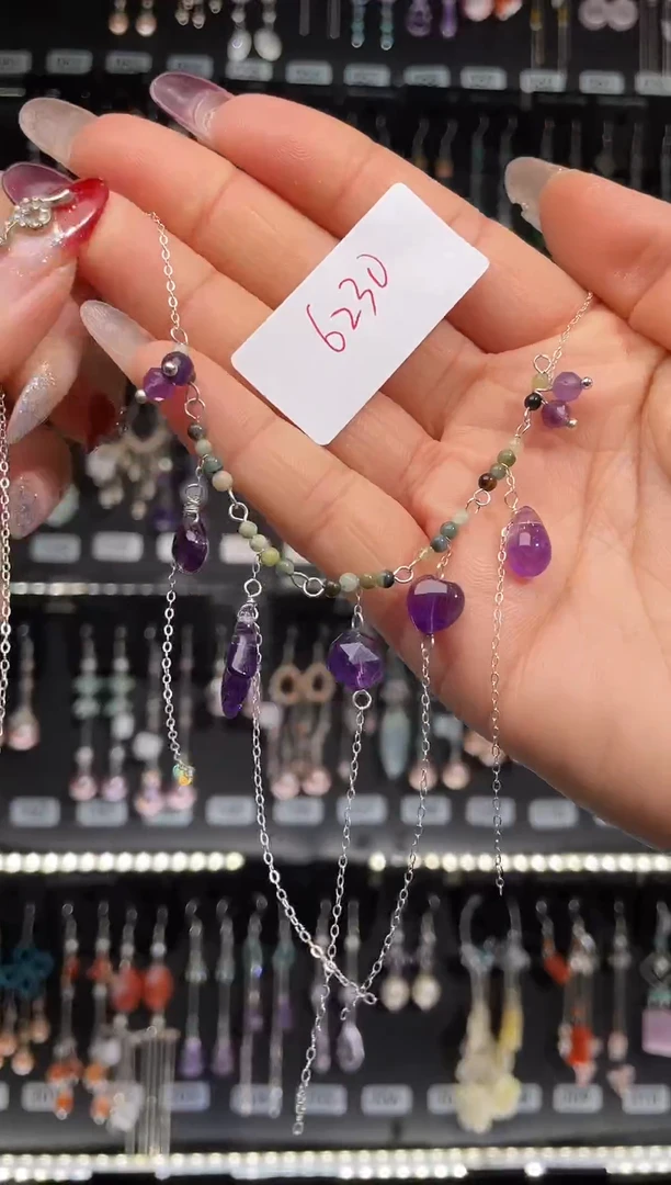 【闪购商品】紫晶耳饰银S925镶嵌喜欢拍