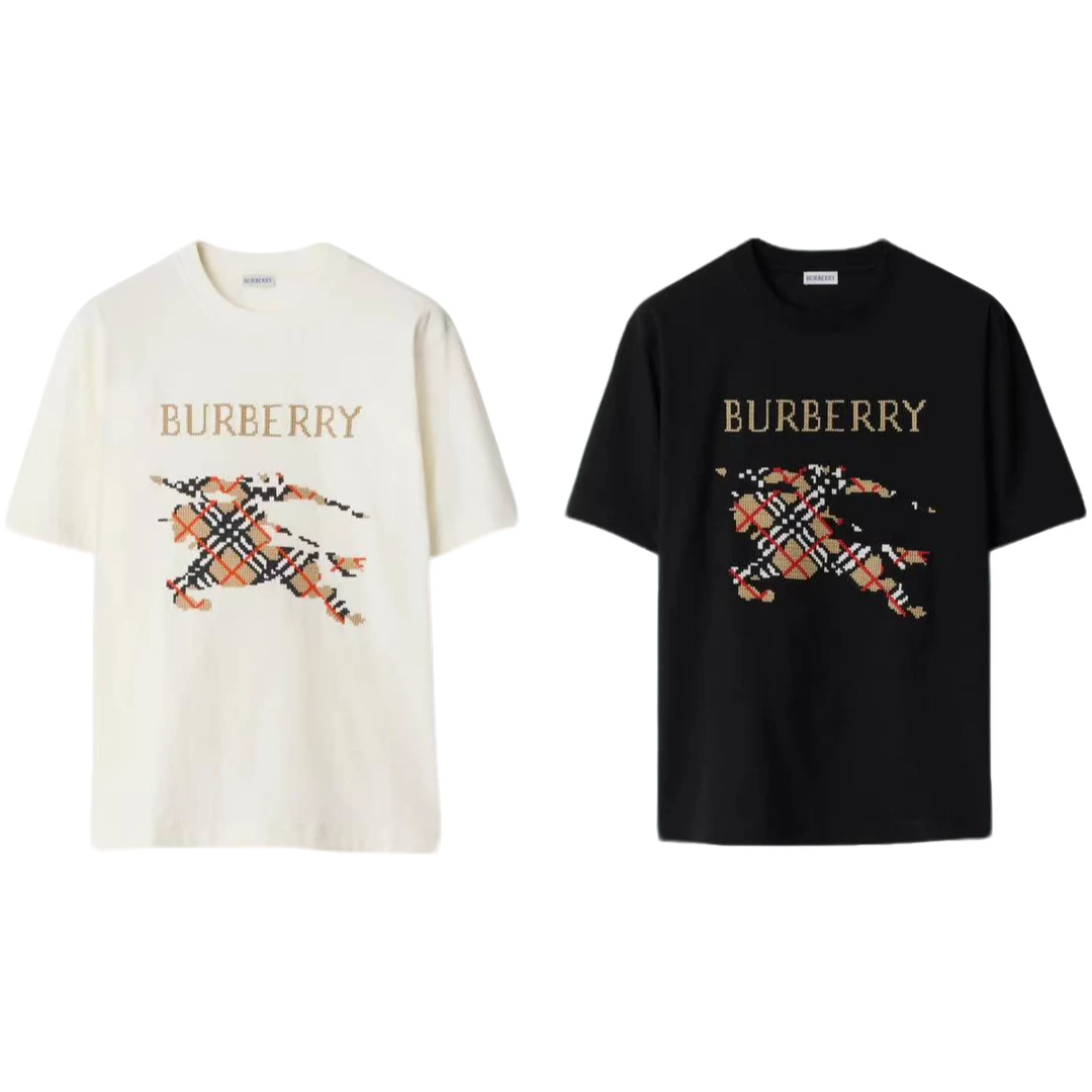 未使用 BURBERRY/博柏利 十字绣马术骑士徽标棉质 T 恤