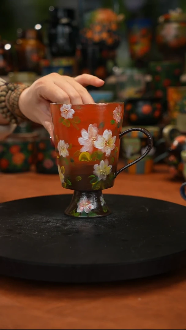 紫砂油画釉 下彩手绘