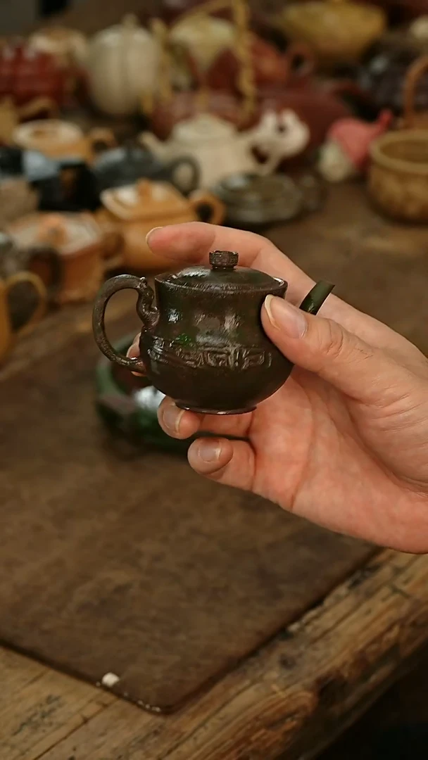 茶壶紫砂古拙壶青铜紫砂壶