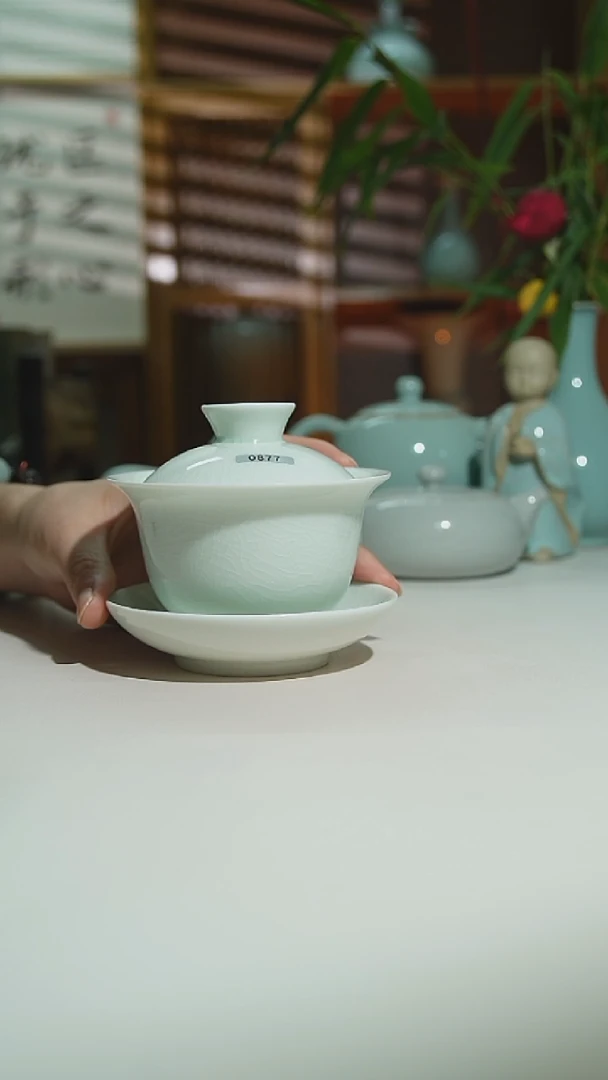 玉清珑匠玉兰盖碗二级0877