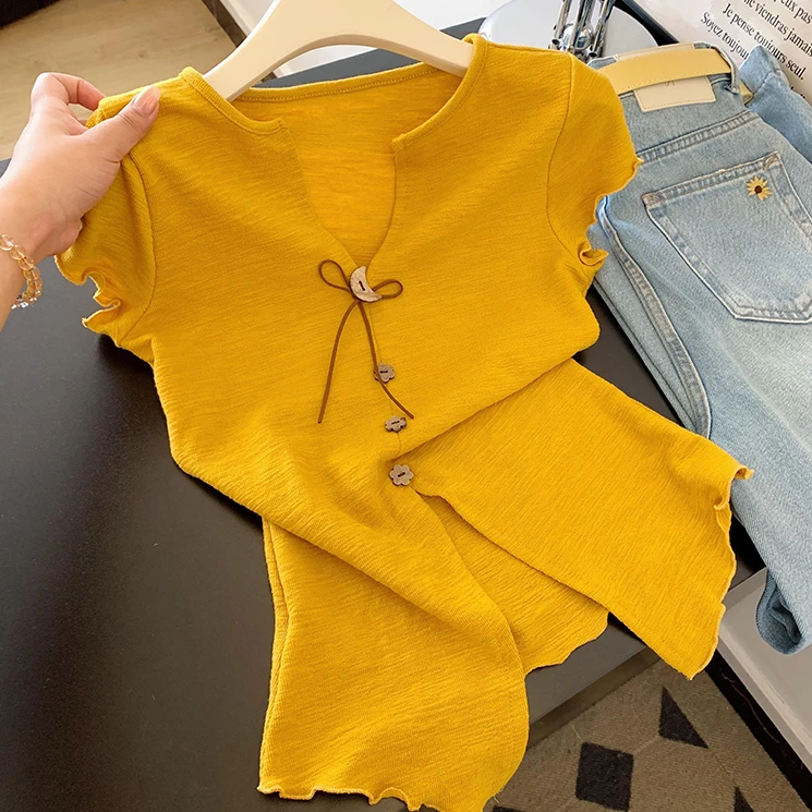 韩系休闲小众独特超好看上衣2025年夏季新款设计感短袖针织T恤女