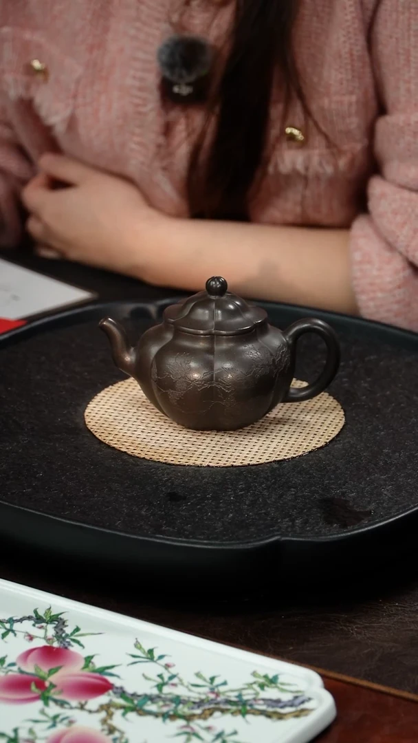 茶壶紫砂惠慧 筋纹花蕾103 甲级老皮青 190毫升