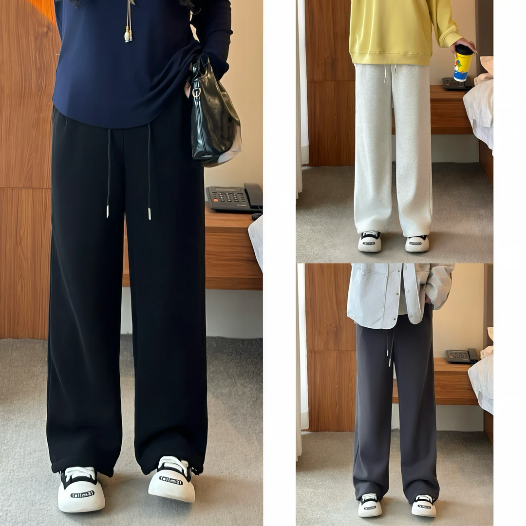 花契“栀院风甜”大码女装冬季百搭200斤胖mm时尚加厚绒卫裤11495-X