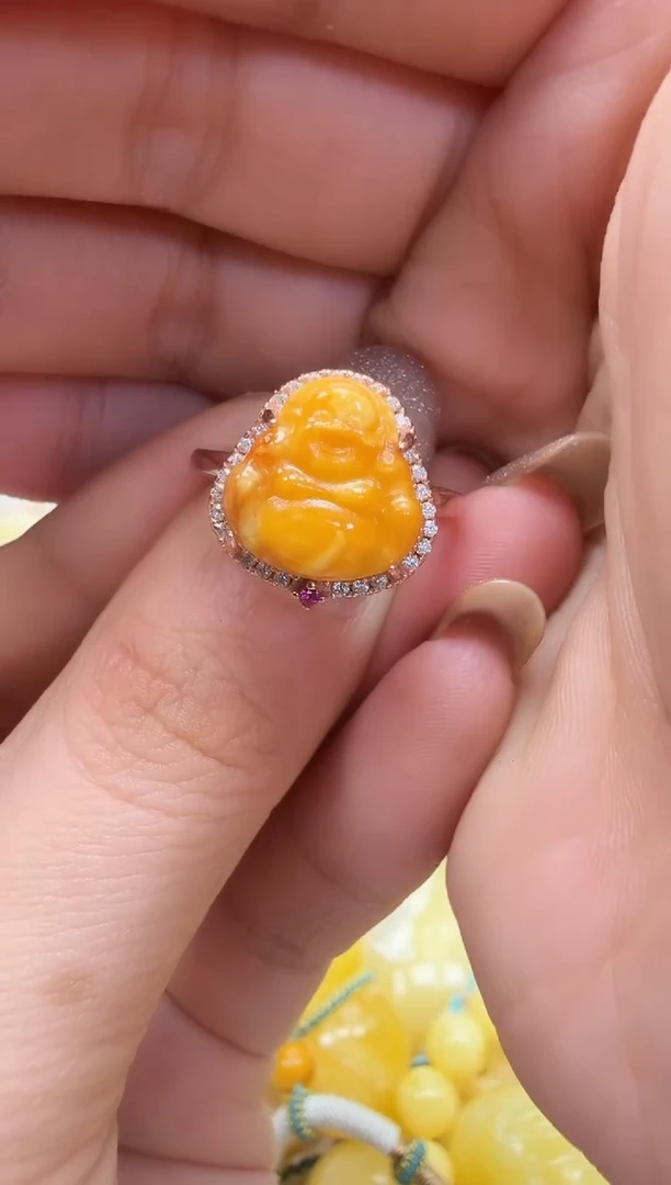 裸石琥珀银S925镶嵌如图