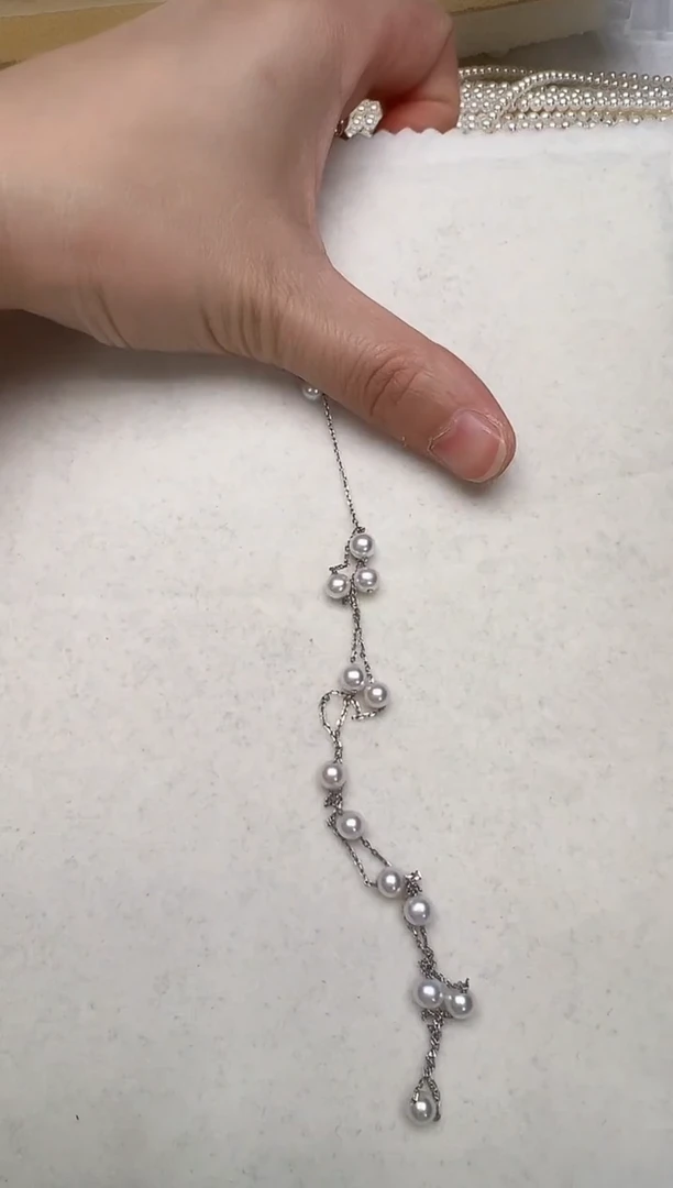 【闪购商品】淡水珍珠颈饰银S925镶嵌满天星银色