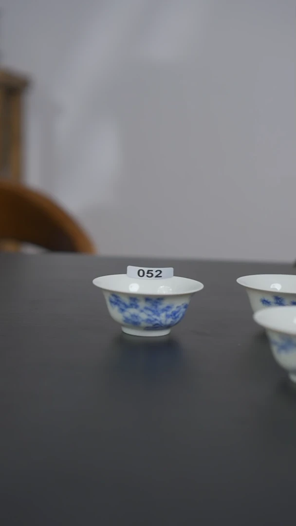 杯子瓷青花竹石若深杯45ml