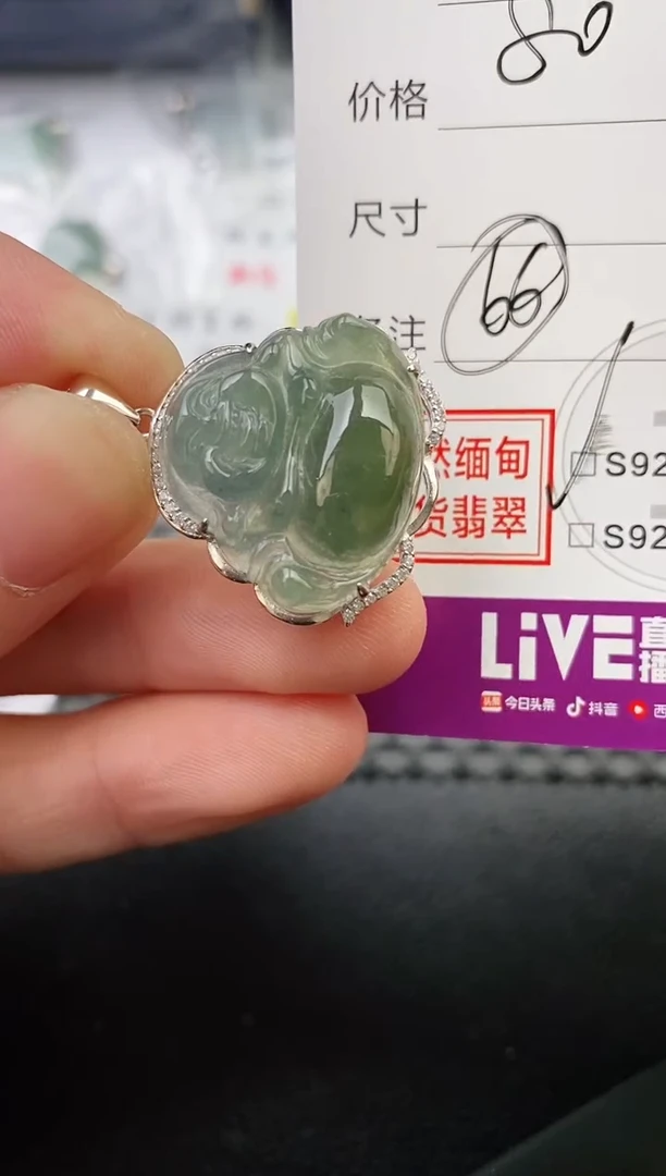翡翠银S925镶嵌颈饰佳*嘉吊坠