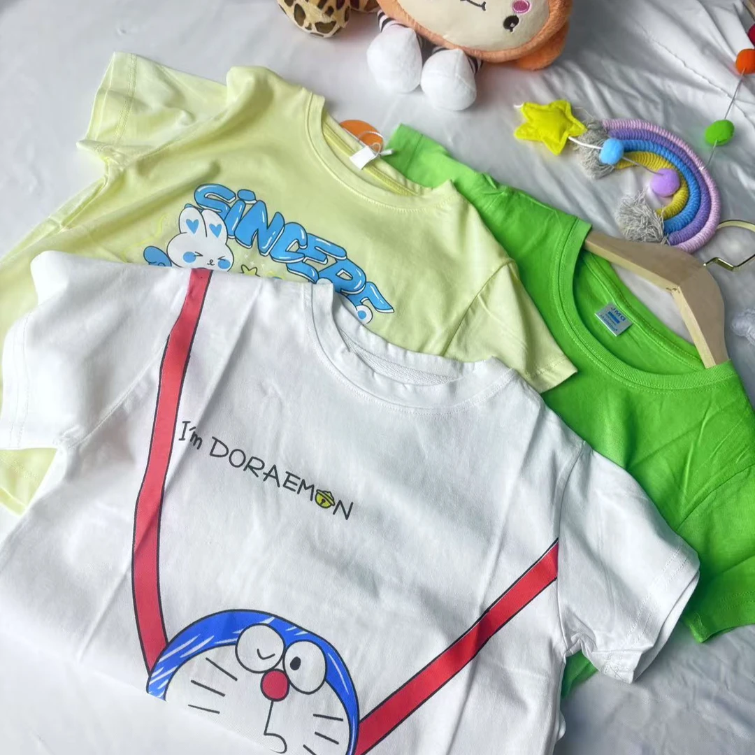 夏季新款短袖印花儿童糖果色T恤