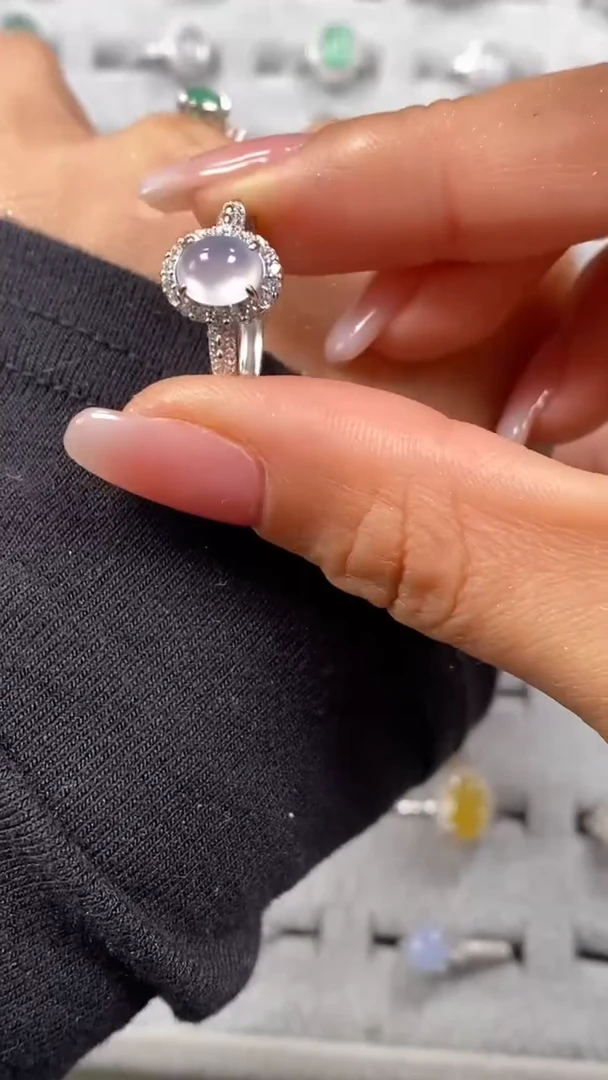 【闪购商品】翡翠戒指银S925镶嵌8490