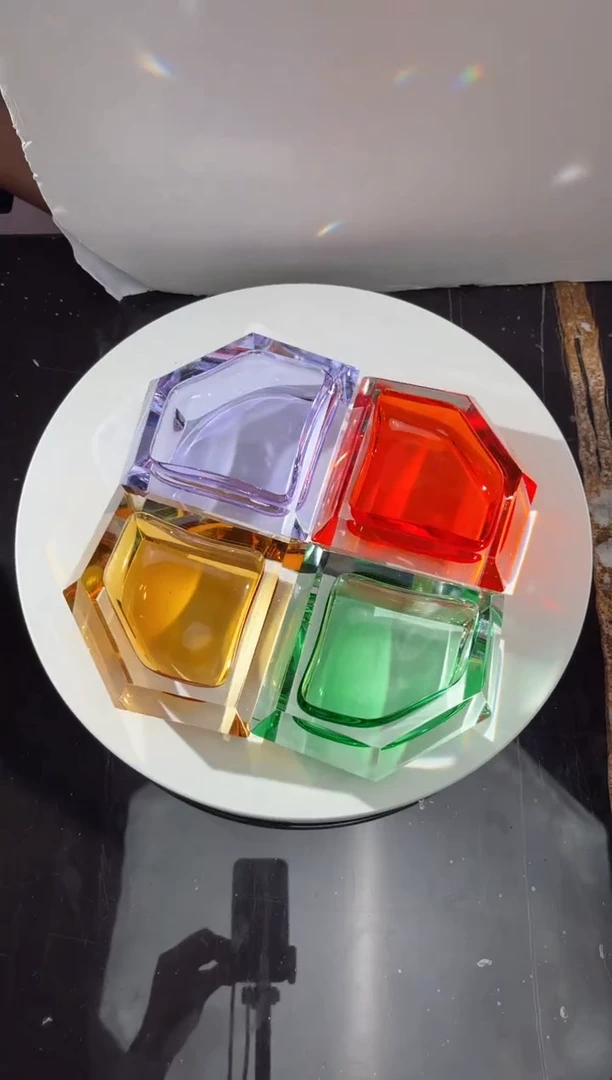 摆件CS0104005四色一套钻石烟灰缸