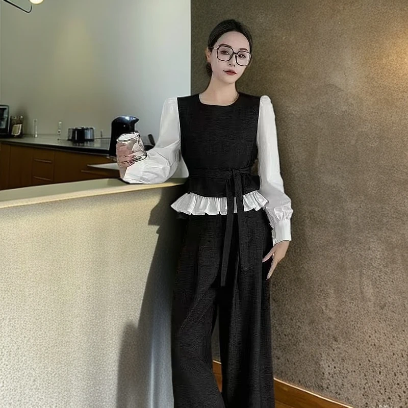 千金风2506学院风时尚2件套时尚收腰吊带针织百搭显瘦气质轻奢