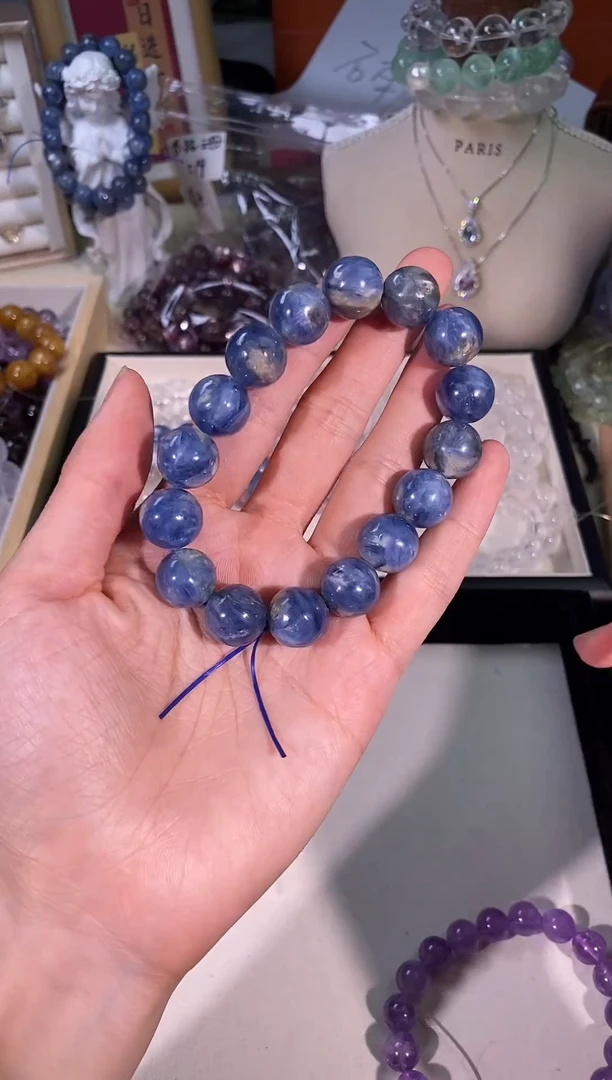 天然辰砂4****287莫奈蓝晶13MM